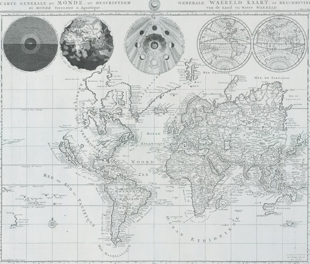 Antique map of Uruguay on a wooden table with a compass and magnifying glass